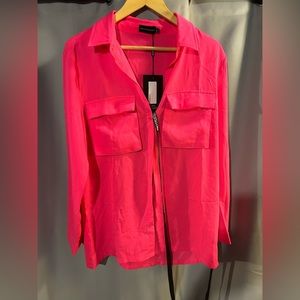 NWT hot pink button down blouse